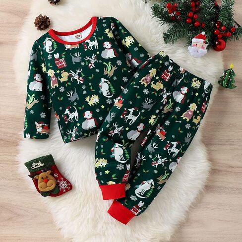 Unisex Newborn Autumn Winter Outfits Baby Boy Girl Cute Long Sleeve T-Shirt Top and Drawstring Long Pants Trousers 2Pcs in Kuwait