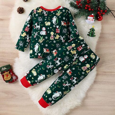 Unisex Newborn Autumn Winter Outfits Baby Boy Girl Cute Long Sleeve T-Shirt Top and Drawstring Long Pants Trousers 2Pcs in Kuwait
