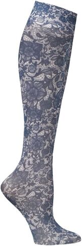 Celeste Stein Moderate Compression Knee High Stockings Wide Calf - Navy Lace in Saudi Arabia