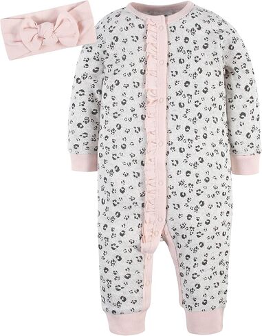 Gerber baby-girls 4-piece Coveralls & Headband Sets in Saudi Arabia