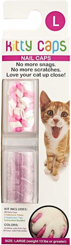 Kitty Caps Nail Caps for Cats | Safe, Stylish & Humane Alternative to Declawing | Covers Cat Claws, Stops Snags and Scratches, Assorted Colors, X-Small (Under 5 lbs), Clear in Kuwait
