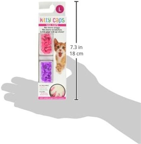 Kitty Caps Nail Caps for Cats | Safe, Stylish & Humane Alternative to Declawing | Covers Cat Claws, Stops Snags and Scratches, Assorted Colors, X-Small (Under 5 lbs), Clear in Kuwait