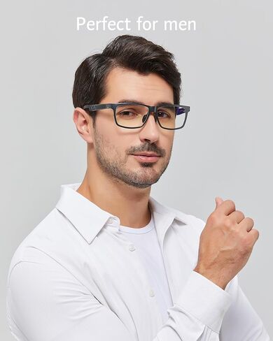 نظارات ANRRI الزرقاء لحجب الضوء للرجال، نظارات كمبيوتر بإطار معدني عصري مع فلتر للضوء الأزرق in Kuwait