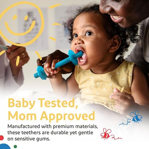 Hollow Teething Tubes - Baby Teething Toys for Babies 6+ Months, Teething Toys for Babies 6-12 Months - Baby Teether, Teething Straws, Teething Sticks (Autumn) in Saudi Arabia
