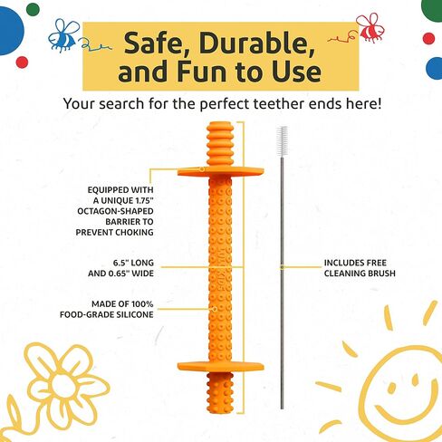 Hollow Teething Tubes - Baby Teething Toys for Babies 6+ Months, Teething Toys for Babies 6-12 Months - Baby Teether, Teething Straws, Teething Sticks (Autumn) in Saudi Arabia