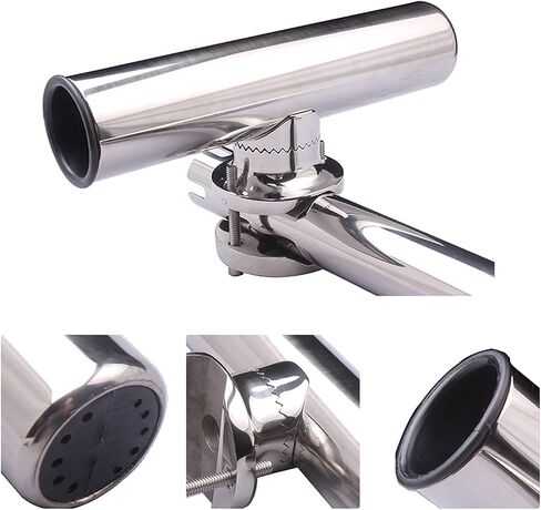 2Pack Rail Mount Fishing Rod Holder for Boat, Marine Stainless Steel Tournament Style Rod Holder Clamp on 1 1/4" to 2" Rail for Marine Yacht Camper RV in Saudi Arabia