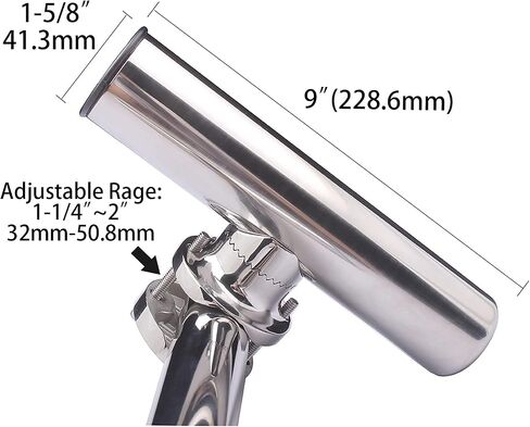2Pack Rail Mount Fishing Rod Holder for Boat, Marine Stainless Steel Tournament Style Rod Holder Clamp on 1 1/4" to 2" Rail for Marine Yacht Camper RV in Saudi Arabia