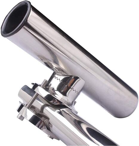 2Pack Rail Mount Fishing Rod Holder for Boat, Marine Stainless Steel Tournament Style Rod Holder Clamp on 1 1/4" to 2" Rail for Marine Yacht Camper RV in Saudi Arabia