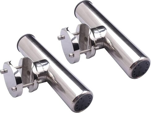 2Pack Rail Mount Fishing Rod Holder for Boat, Marine Stainless Steel Tournament Style Rod Holder Clamp on 1 1/4" to 2" Rail for Marine Yacht Camper RV in Saudi Arabia