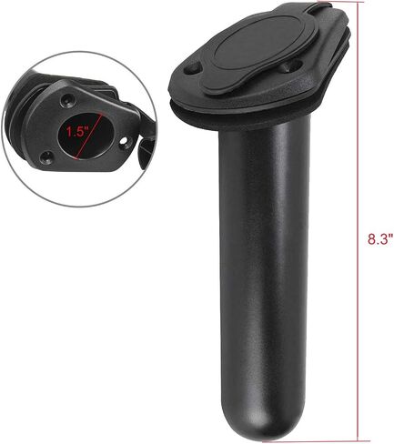NovelBee 4 Pack of Kayak Deck Plastic Flush Mount Fishing Boat Rod Holders with Cap Cover,Gasket and Mounting Screws in Saudi Arabia