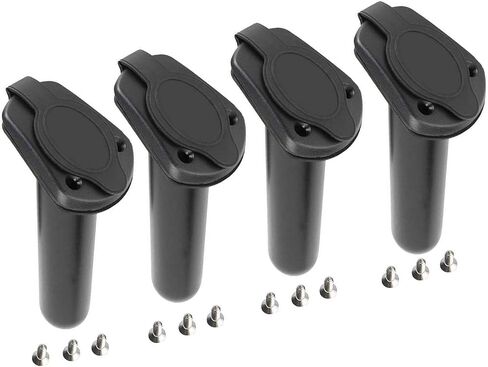NovelBee 4 Pack of Kayak Deck Plastic Flush Mount Fishing Boat Rod Holders with Cap Cover,Gasket and Mounting Screws in Saudi Arabia