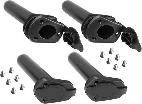 NovelBee 4 Pack of Kayak Deck Plastic Flush Mount Fishing Boat Rod Holders with Cap Cover,Gasket and Mounting Screws in Saudi Arabia