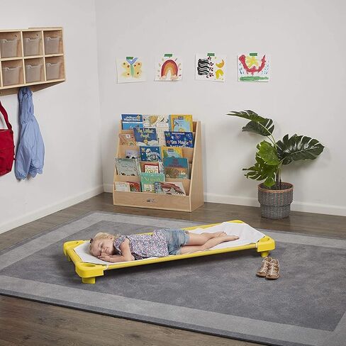 Cot Sheets for Toddler and Preschool - Daycare/Pre-School Cot Sheet - Corner Elastic Loops - Cot Bed Fitted Sheet - 100% Cotton Surface Pack of 6 (22" W X 52" L) - Light Grey Stripe in Kuwait