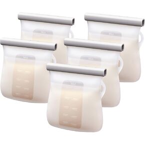 8 قطع من أكياس تخزين حليب الثدي من السيليكون من ليكتين، حاوية تخزين حليب الثدي قابلة لإعادة الاستخدام، سعة 8.5 أونصة/250 مل، أكياس تخزين حليب قائمة بذاتها خالية من مادة BPA للرضاعة الطبيعية، حاويات تخزين أغذية الأطفال مانعة للتسرب in Kuwait