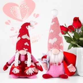 TSGEEG Valentines Day Decorations Gnomes, 2Pcs Mr. and Mrs. Knomes Ornaments for Home Decor in Kuwait