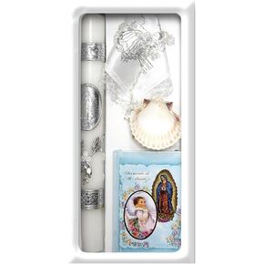 Lito Baptism Candle Set Kit for Christenings with Shell and Favors - Spanish (Green) in Saudi Arabia