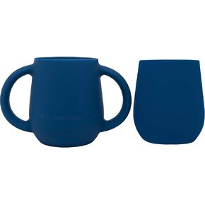| Teenie Tiny™ Silicone Developmental Baby-Led Weaning Drinking Cups (2 pack) (Warm Taupe and Blue Fusion) in Kuwait