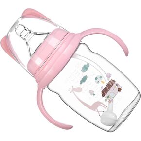 Zerodeko Baby Sippy Cup, Baby Cup with Straw and Handle, Spill Toddler Bottle Portable Drinking Cup Infant Feeding for 6-12 Months, 220ML, 7.5Oz (Blue)