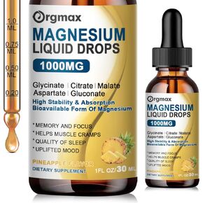 (عبوتان) قطرات مغنيسيوم سائلة 14 في 1 - مكمل مركب المغنيسيوم مع جليسينات المغنيسيوم 500 مجم، سيترات، مالات، أسبارتات، غلوكونات - بوتاسيوم، إل-ثيانين - للإجهاد والعضلات والأعصاب والنوم in Kuwait