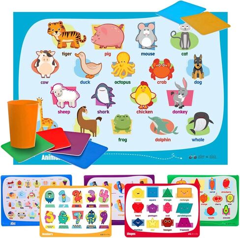 مفارش اطفال غير قابلة للانزلاق وقابلة لاعادة الاستخدام لطاولة الطعام (عبوة من 12 قطعة) - مفارش للاطفال الصغار in Kuwait