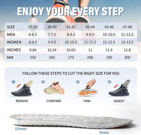 Memory Foam Insoles,Insoles Men Women,Work Boot Insoles for Men,Shoe Insoles for Standing All Day,Comfortable Insoles with Effective Shock Absorption,All-Day Comfort for Pain Relief(280mm) in Saudi Arabia