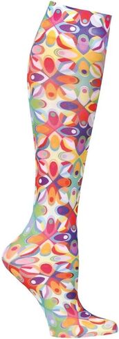Celeste Stein Designs Womens Moderate Compression Knee High Stockings - Abstract Colors, (CMPS-2-2083) in Saudi Arabia