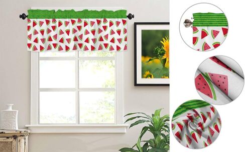 Honeypot Valance for Kitchen Window, Blackout Window Curtains for Kitchen Living Room Bedroom, Honey Bee Short Window Valance for Bathroom, Decorative Rod Pocket Short Window Valance, 54" W x 18" L in Saudi Arabia