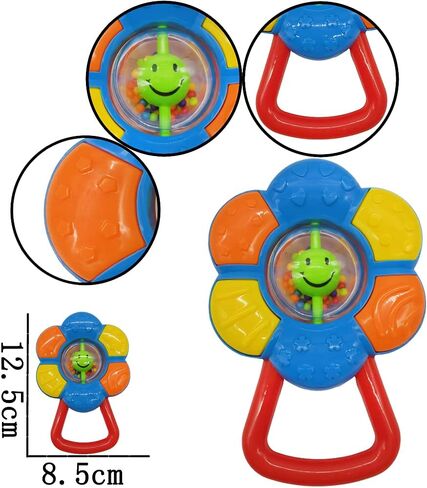 9pcs Baby First Rattle Teether Toy Gift Set with Storage Box for Infant Newborn Baby Girl 3 6 9 12 18Month Pink in Kuwait