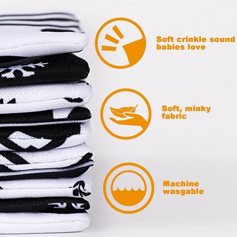 3 كتب باللونين الأبيض والأسود لحديثي الولادة من عمر 0 ​​إلى 12 شهرًا، كتاب ناعم مجعد تفاعلي باللونين الأبيض والأسود عالي التباين للرضع، والتعليم المبكر للطفل من أجل تنمية الدماغ، وأرقام الكتب والحروف والأشكال in Kuwait