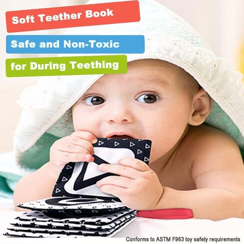 3 كتب باللونين الأبيض والأسود لحديثي الولادة من عمر 0 ​​إلى 12 شهرًا، كتاب ناعم مجعد تفاعلي باللونين الأبيض والأسود عالي التباين للرضع، والتعليم المبكر للطفل من أجل تنمية الدماغ، وأرقام الكتب والحروف والأشكال in Kuwait
