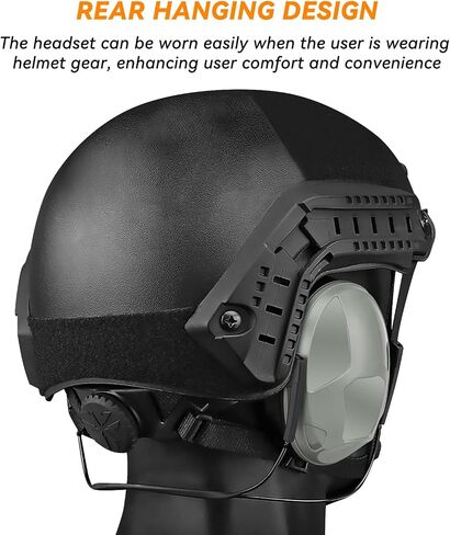 Tactical Shooting Earmuffs,Rear Mounted Noise Cancelling Headphones for Tactical Games, Construction Site, Hunting in Kuwait