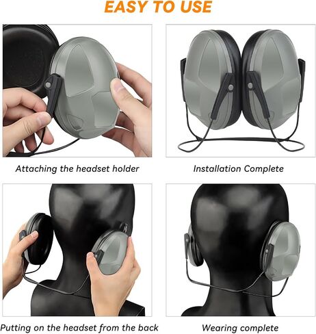 Tactical Shooting Earmuffs,Rear Mounted Noise Cancelling Headphones for Tactical Games, Construction Site, Hunting in Kuwait