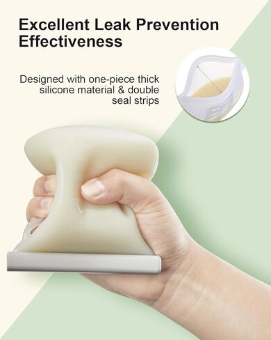 8 قطع من أكياس تخزين حليب الثدي من السيليكون من ليكتين، حاوية تخزين حليب الثدي قابلة لإعادة الاستخدام، سعة 8.5 أونصة/250 مل، أكياس تخزين حليب قائمة بذاتها خالية من مادة BPA للرضاعة الطبيعية، حاويات تخزين أغذية الأطفال مانعة للتسرب in Kuwait