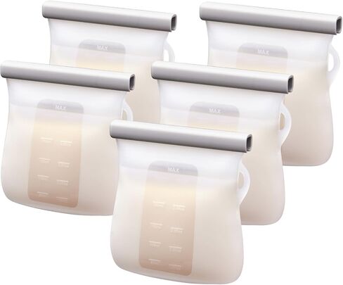 8 قطع من أكياس تخزين حليب الثدي من السيليكون من ليكتين، حاوية تخزين حليب الثدي قابلة لإعادة الاستخدام، سعة 8.5 أونصة/250 مل، أكياس تخزين حليب قائمة بذاتها خالية من مادة BPA للرضاعة الطبيعية، حاويات تخزين أغذية الأطفال مانعة للتسرب in Kuwait