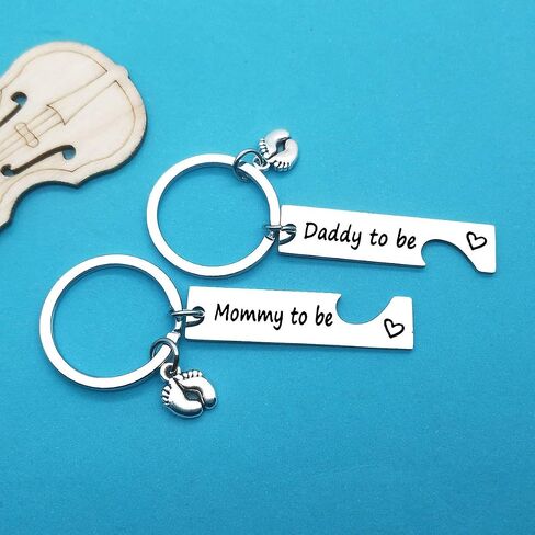 Pregnancy Announcement Gifts New Parents to Be Gifts Mommy and Daddy to Be Gifts First Time Mom Dad Gifts Baby Announcement Gifts New Mom New Dad to Be Gifts with Baby Footprint Charm in Saudi Arabia