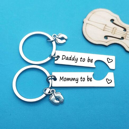 Pregnancy Announcement Gifts New Parents to Be Gifts Mommy and Daddy to Be Gifts First Time Mom Dad Gifts Baby Announcement Gifts New Mom New Dad to Be Gifts with Baby Footprint Charm in Saudi Arabia