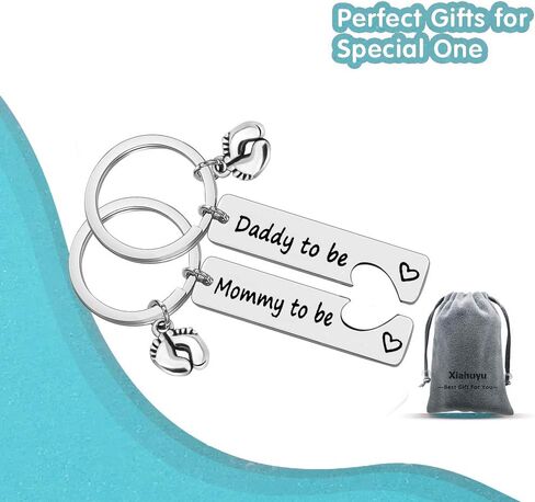 Pregnancy Announcement Gifts New Parents to Be Gifts Mommy and Daddy to Be Gifts First Time Mom Dad Gifts Baby Announcement Gifts New Mom New Dad to Be Gifts with Baby Footprint Charm in Saudi Arabia