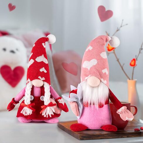 TSGEEG Valentines Day Decorations Gnomes, 2Pcs Mr. and Mrs. Knomes Ornaments for Home Decor in Kuwait