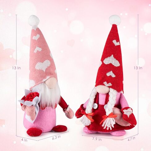 TSGEEG Valentines Day Decorations Gnomes, 2Pcs Mr. and Mrs. Knomes Ornaments for Home Decor in Kuwait