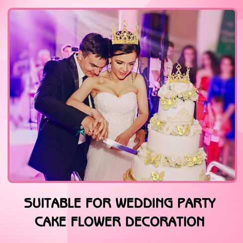 WATHFKCU 152 قطعة من إكسسوارات باقة الزهور ثلاثية الأبعاد لتزيين الفراشة الذهبية تاج صغير تاج باقة صدر دبابيس لؤلؤة دبابيس زهرة باقة إكسسوارات لتزيين حفلات أعياد الميلاد وحفلات الزفاف in Kuwait