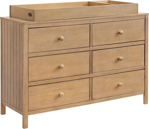 غطاء علوي لتغيير الملابس من أكسفورد بيبي إيفرلي لخزانة مزدوجة ذات 6 أدراج، خشب عسلي in Kuwait