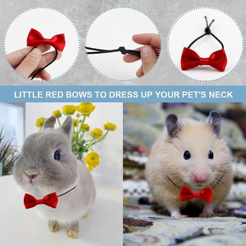 YOLUFER Small Pet Hat and Bow tie Guinea Pig Black Hat with Bow Tie Hamster Costume Pet Cap for Lizard Rabbit Hedgehog Kitten Doggy in Saudi Arabia