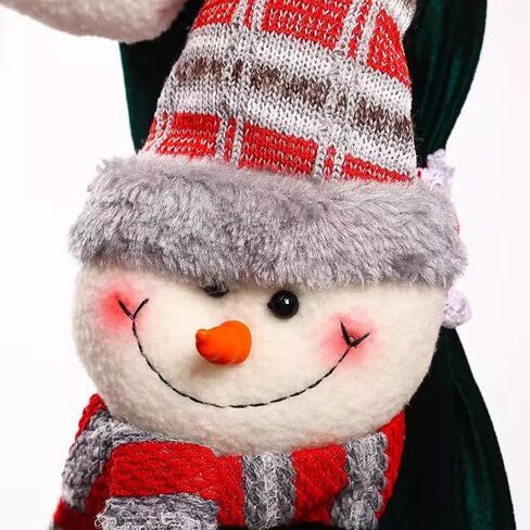 2Pcs Christmas Curtain Buckles Santa Claus Snowman Elk Curtain Tiebacks Xmas Window Decorations Curtain Holdbacks Fastener Buckles Wine Bottle Topper for Home Holiday Decor in Saudi Arabia