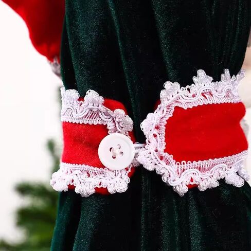 2Pcs Christmas Curtain Buckles Santa Claus Snowman Elk Curtain Tiebacks Xmas Window Decorations Curtain Holdbacks Fastener Buckles Wine Bottle Topper for Home Holiday Decor in Saudi Arabia