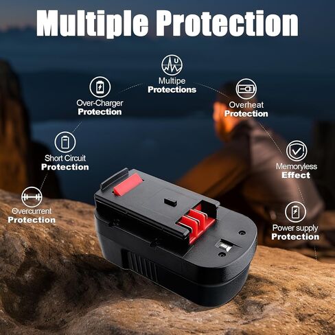 【Upgraded to 4000mAh】2Packs HPB18 Battery Replacement for Black and Decker 18V Battery Compatible with Black and Decker Battery HPB18-OPE 244760-00 A1718 FS18FL FSB18 Firestorm Cordless Power Tools in Saudi Arabia