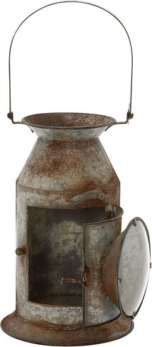 فانوس معدني 79 من ديكو ، 20.32 سم × 20.32 سم × 48.26 سم، رمادي in Saudi Arabia