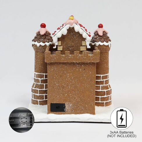 MOMENTS IN TIME 8.3" H Polyresin LED Lighted Christmas Village Gingerbread Castle LED Light up, Battery (not Included) in Saudi Arabia