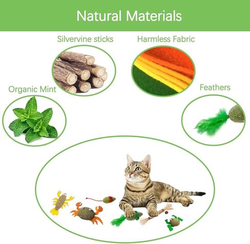 sioytoer ألعاب النعناع البري الطبيعية للقطط العصي الفضية تنظيف الأسنان القط مضغ لعبة تفاعلية سرطان البحر الضفدع الروبيان الجرذان ألعاب هدية الحيوان للقطط والقطط (6 قطع) in Kuwait