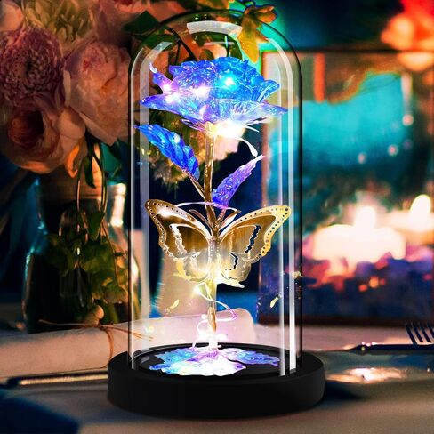 هدايا وردة لعيد الأم من AHNNER للأم والزوجة، وهدايا عيد الأم من الابنة، هدية عيد ميلاد للنساء، والجمال والوحش، ديكور هدية الورد الخفيف لعيد الأم في عيد الحب in Kuwait