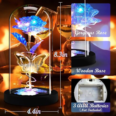 هدايا وردة لعيد الأم من AHNNER للأم والزوجة، وهدايا عيد الأم من الابنة، هدية عيد ميلاد للنساء، والجمال والوحش، ديكور هدية الورد الخفيف لعيد الأم في عيد الحب in Kuwait